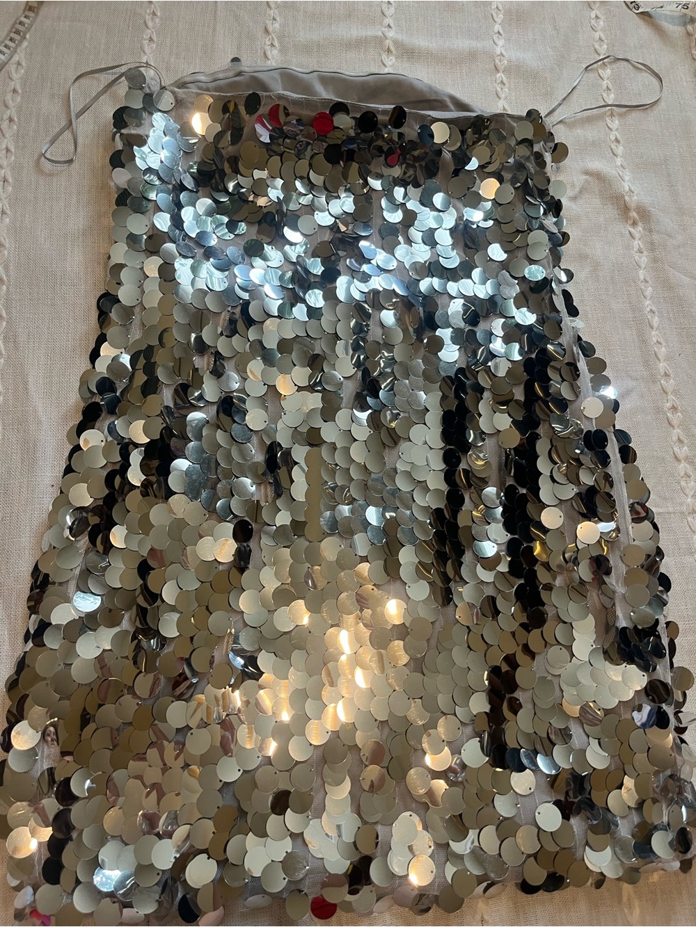 12th Tribe Pippa Silver Disco Sequin Dress – Size Large (NWT) - Picture 2 of 8